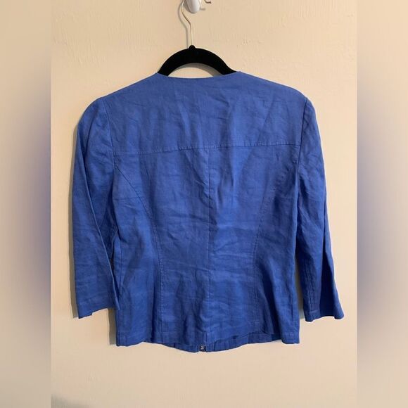 NWT Chicos Blue Linen Zippered Jacket size 00 - Picture 2 of 11
